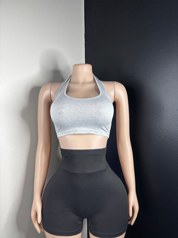 Gray Crop Top