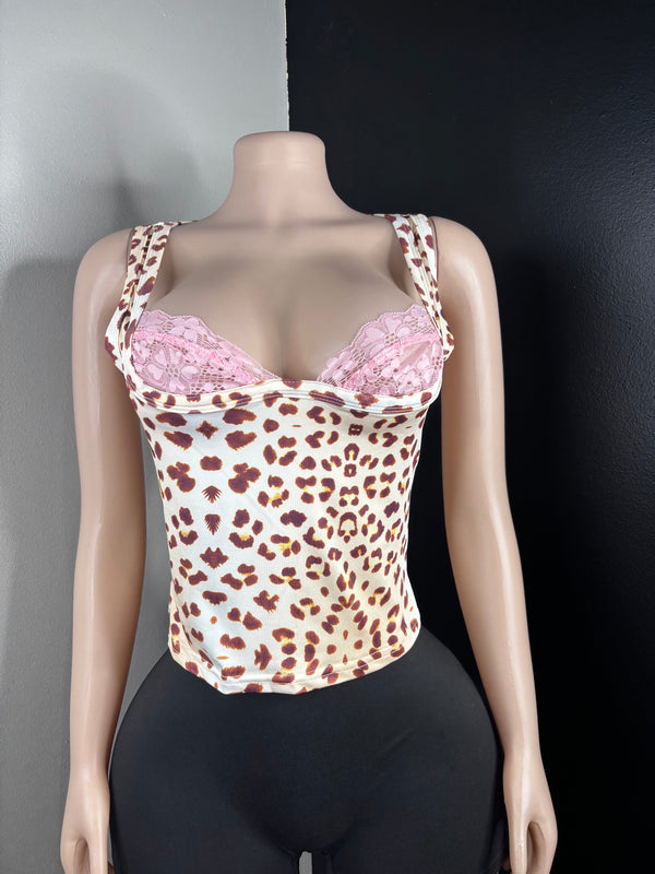 Pink Leopard lace