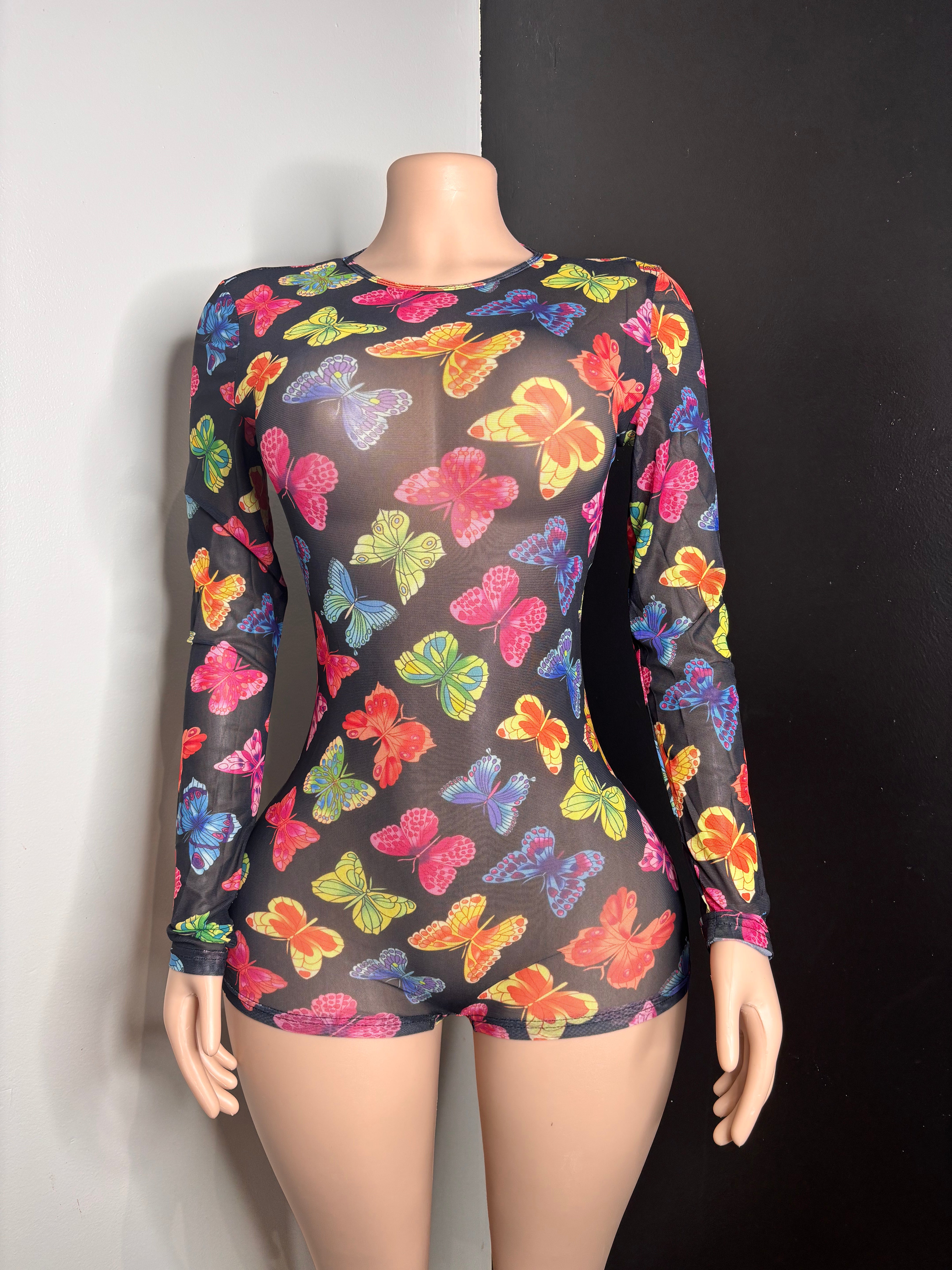 Butterfly Mesh Romper