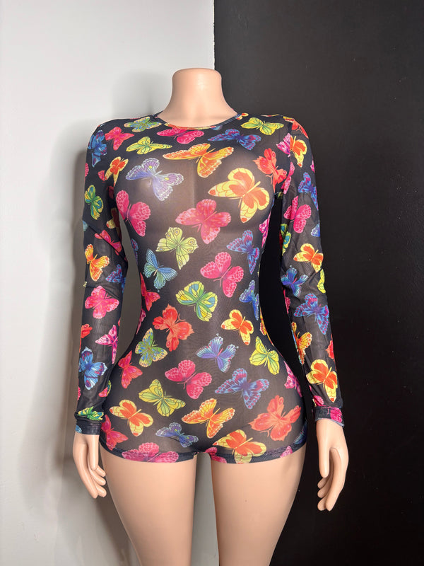 Butterfly Mesh Romper