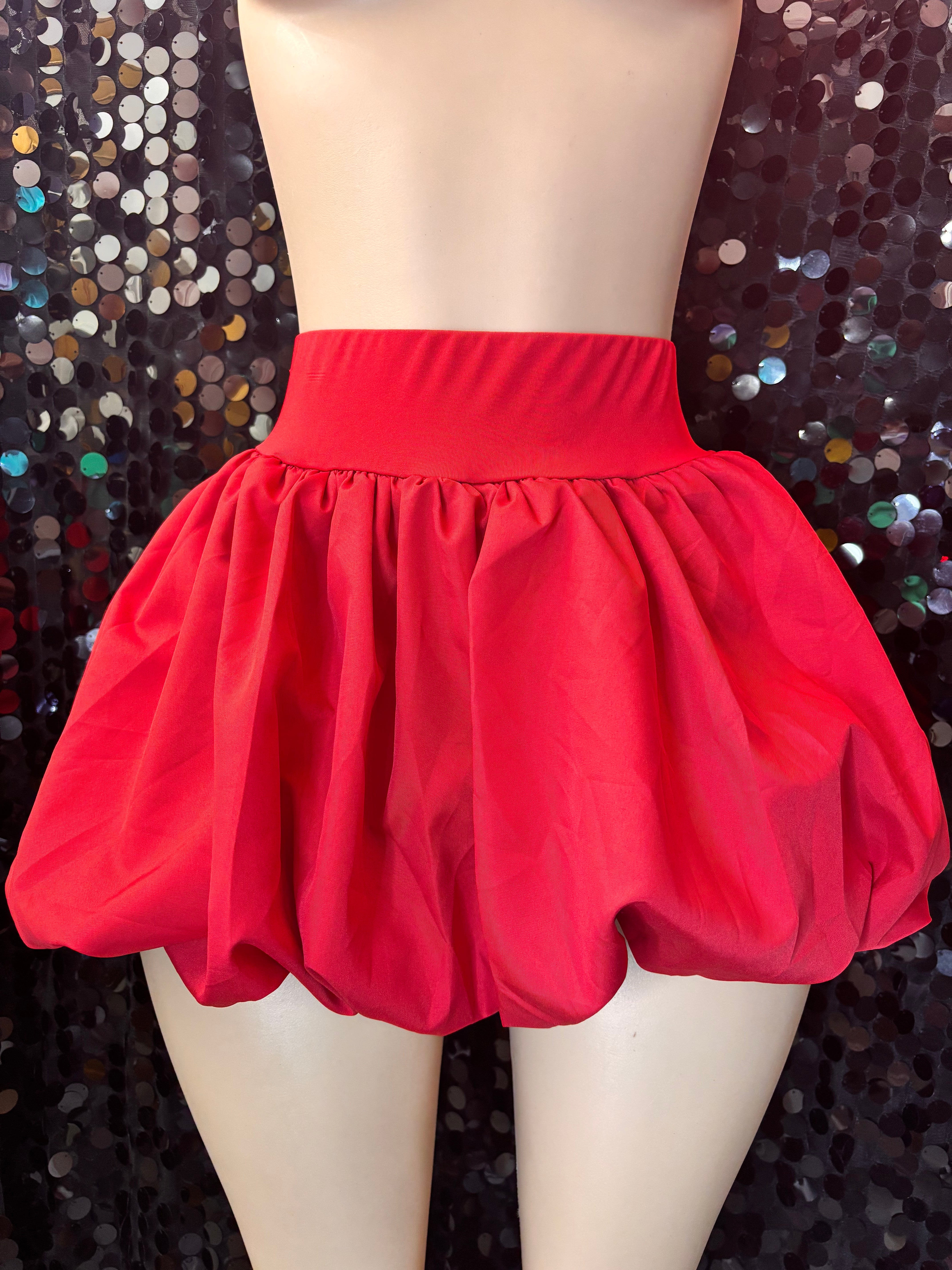Red Puffer Skirt