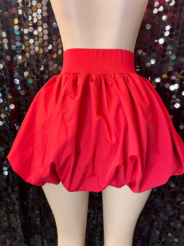 Red Puffer Skirt