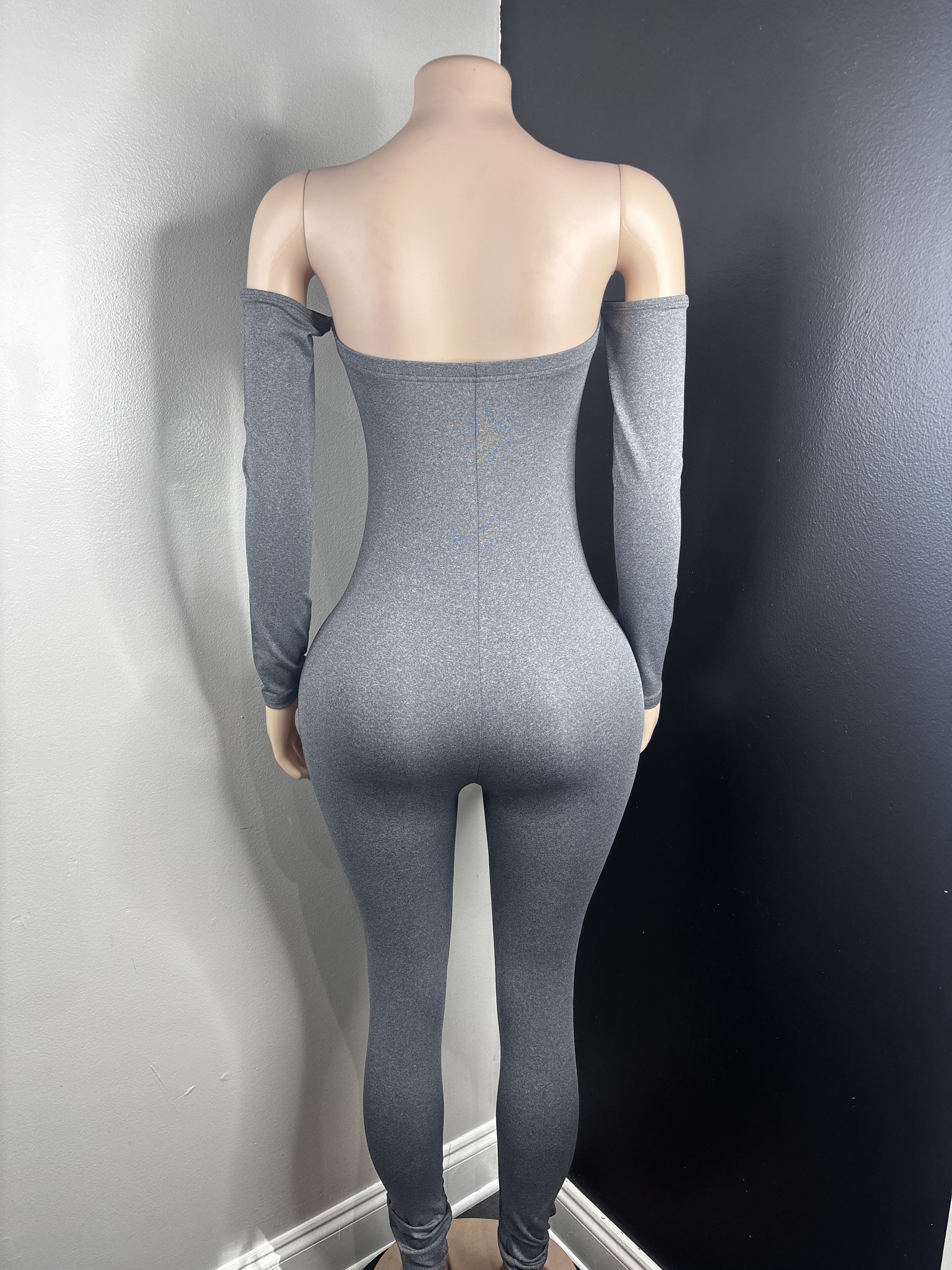 Grey Haltered Long Sleeve