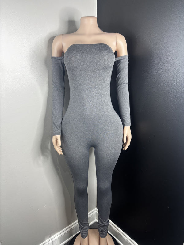 Grey Haltered Long Sleeve