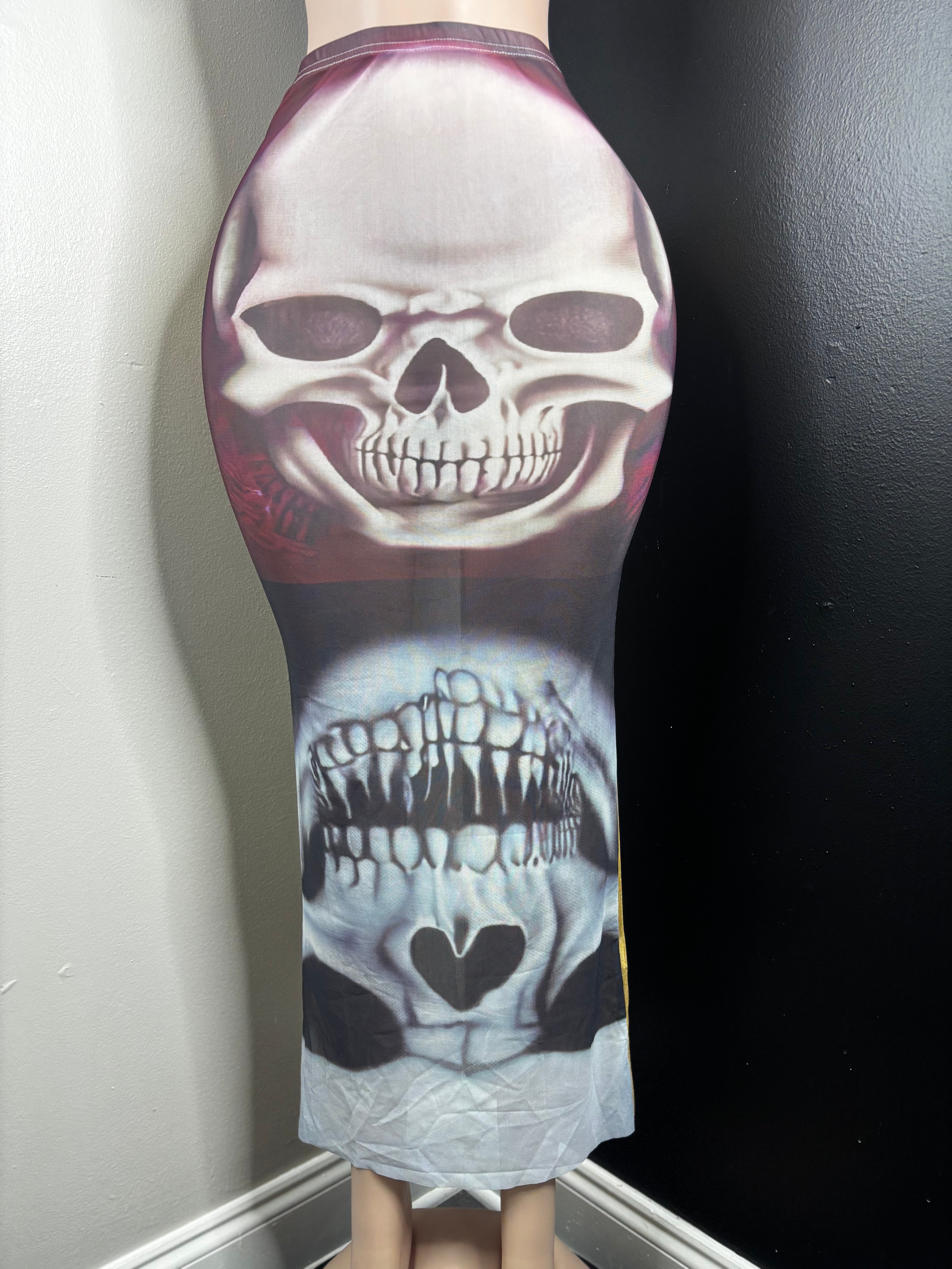 Skull Face Mesh Skirt